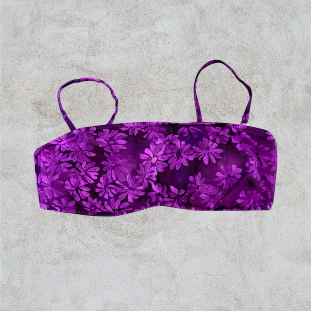 Floral Purple Women's Swim Top